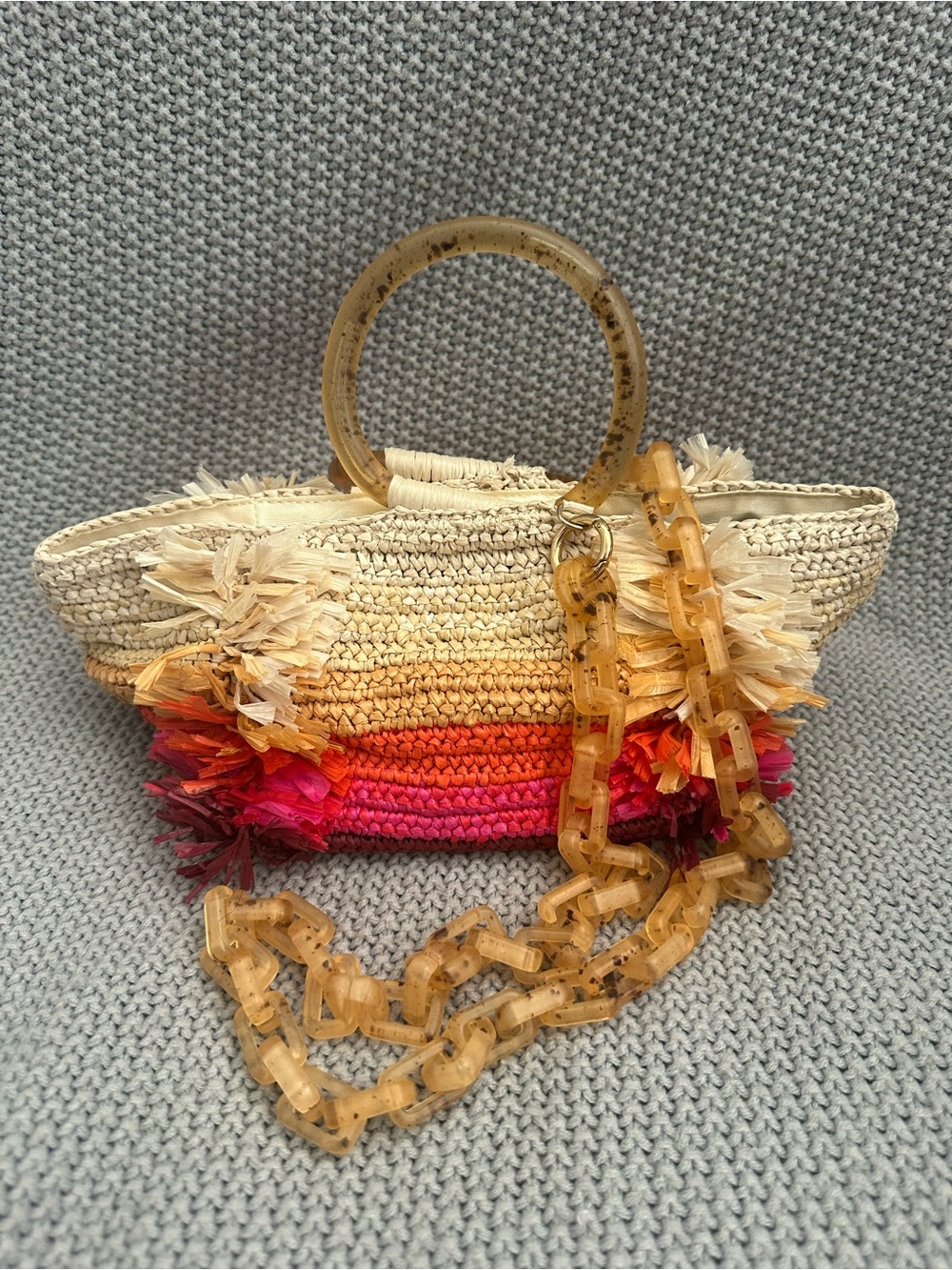 Carolina Santo Domingo Corallina Ombré Woven Bag - Picture 2 of 13
